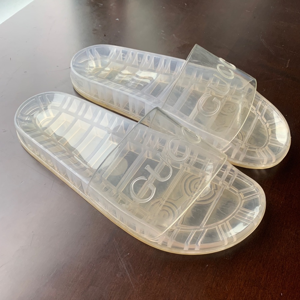GUCCI • Men's Slide Sandals • Transparent Rubber